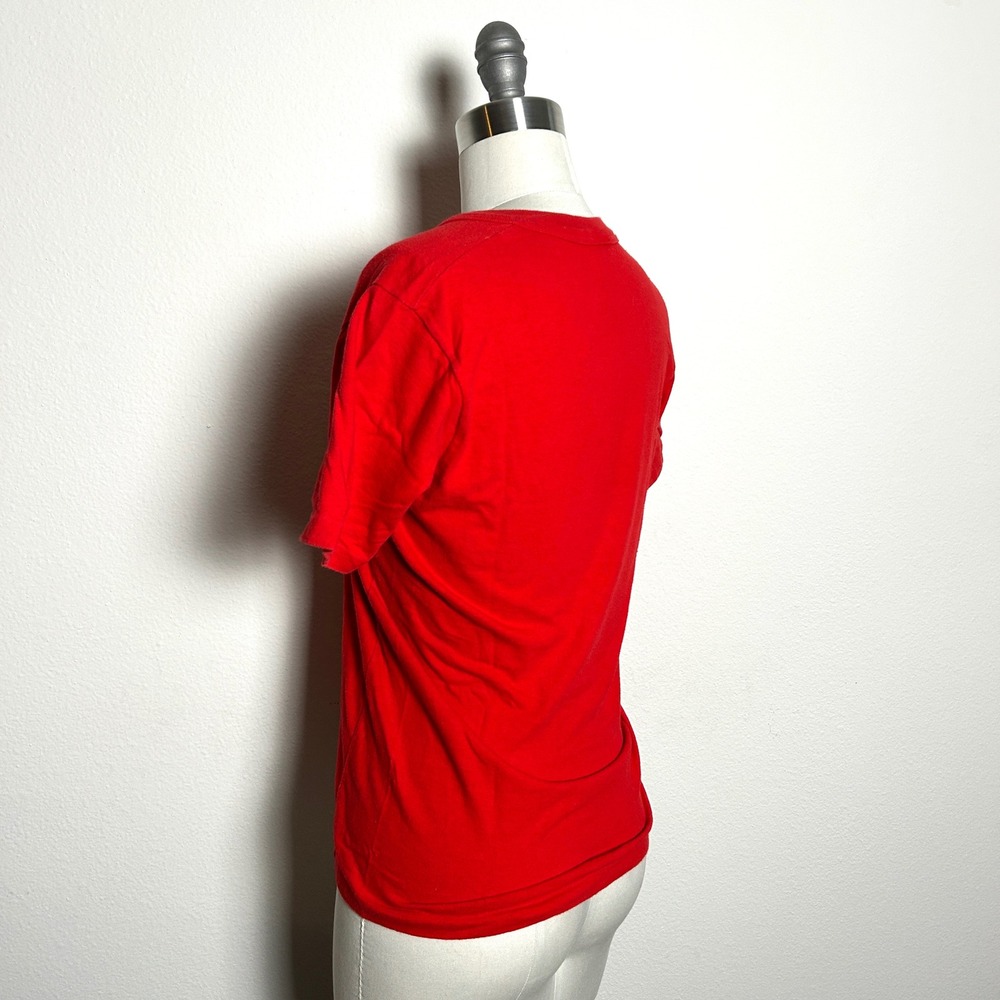 Malwee Red Cotton Vintage 1970s Brazilian Coca-Cola Graphic Tee Women Size 46 - Picture 3 of 8